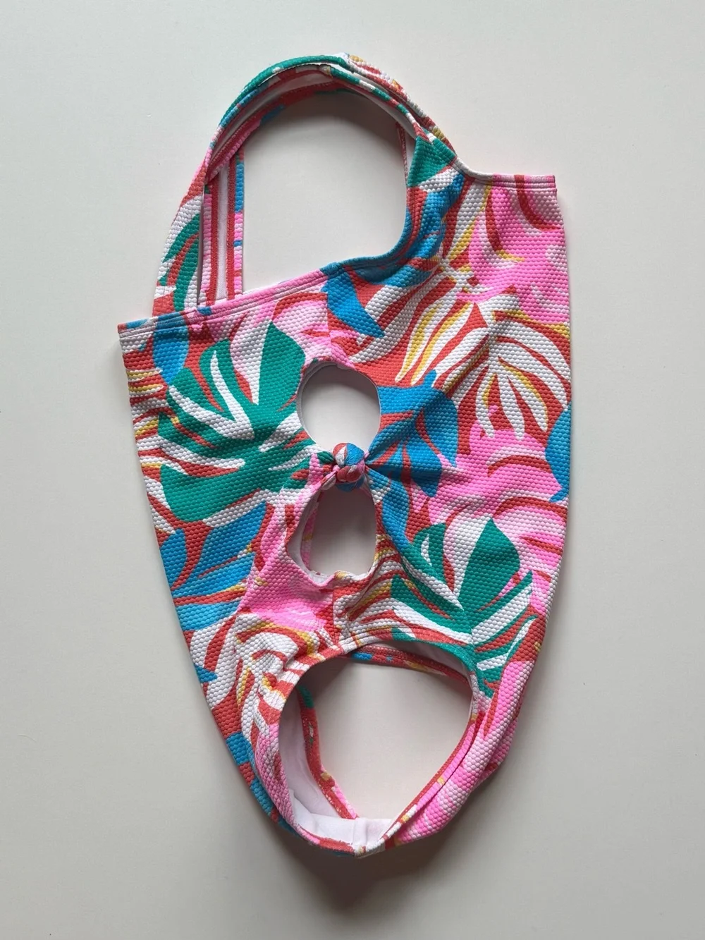 Cat & Jack Girls Multicolor Tropical Leaf One-Piece Swimsuit - Size M (7/8)